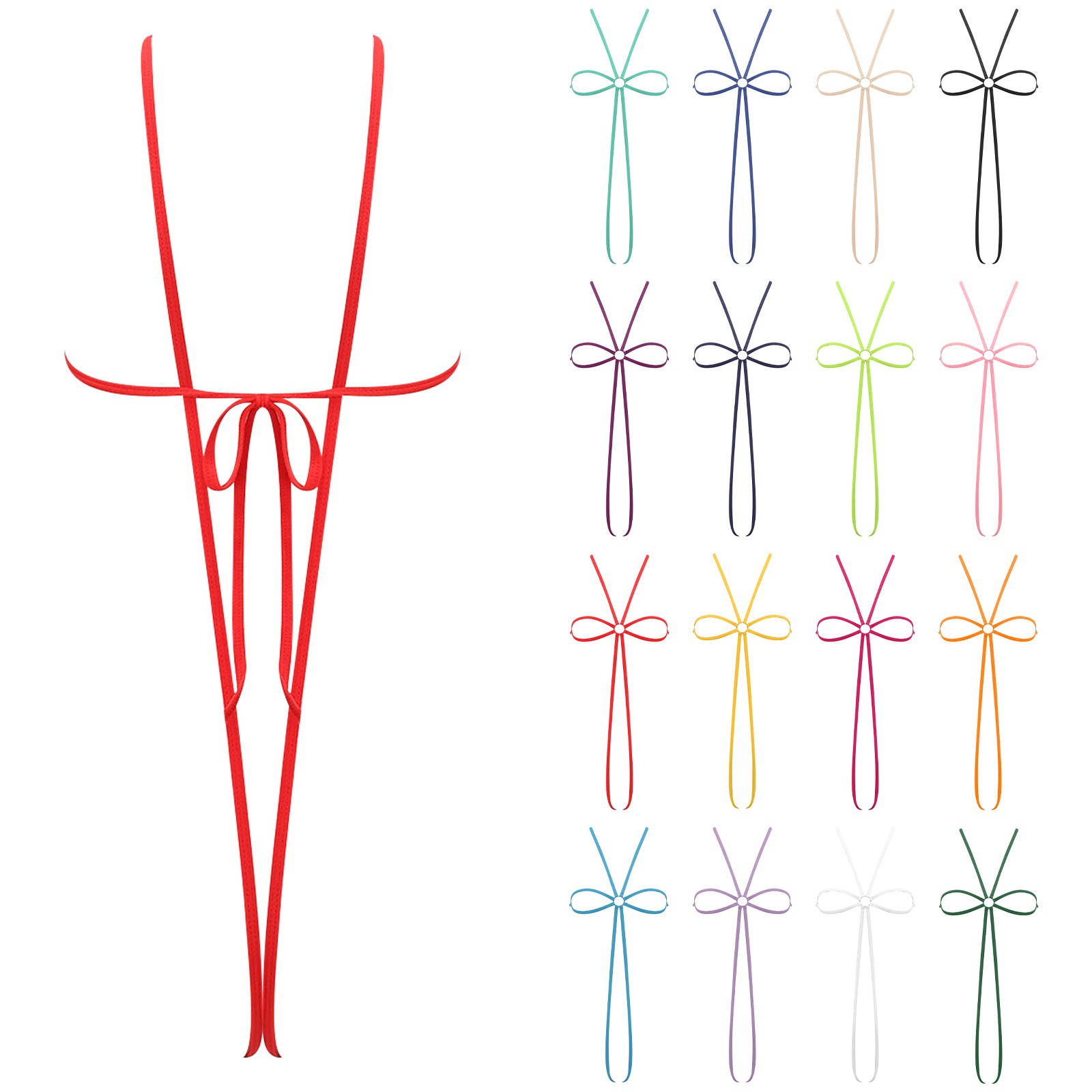Women Micro Rave Swimwear String One‑Piece Party Bodysuit Strappy Bikini O‑Ring