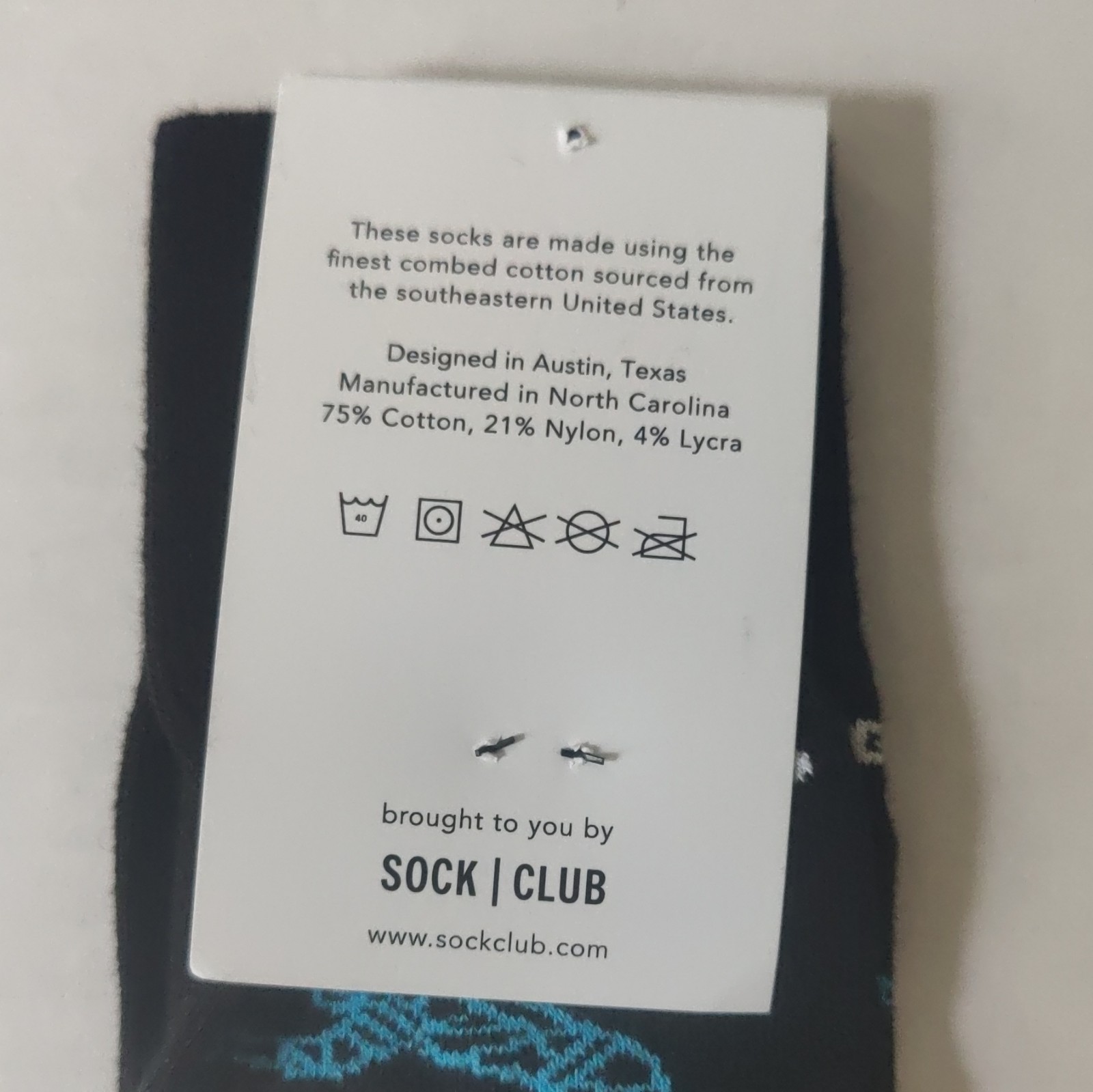 CLUMIO Crew Socks Geometric Pattern Black/Blue/Gray One Size Cotton Blend
