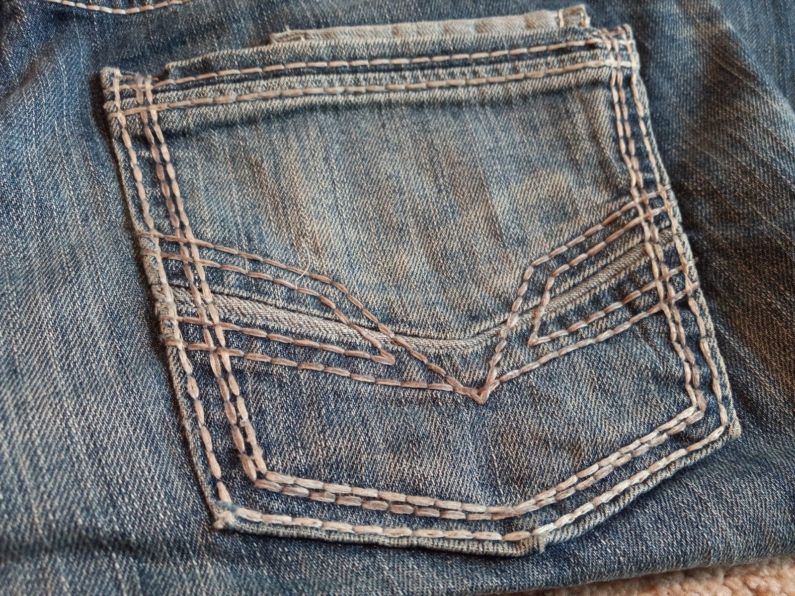 BKE Buckle BLUE Jeans Men 31L Jake Straight Leg Stretch Western Thick Stitch