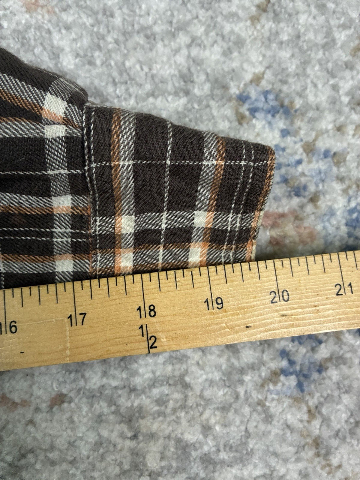 Wrangler Mens Quilted Lined Flannel Shirt Jacket Brown Plaid Shacket Small