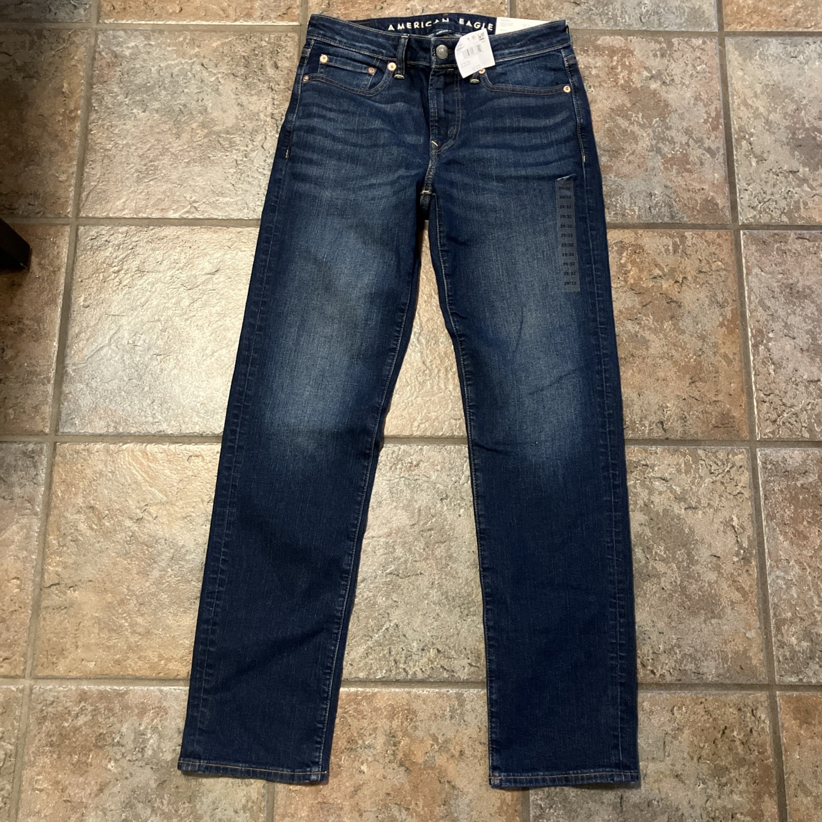 New 29×32 American eagle mens original Straight Airflex+ Dark wash blue 6519