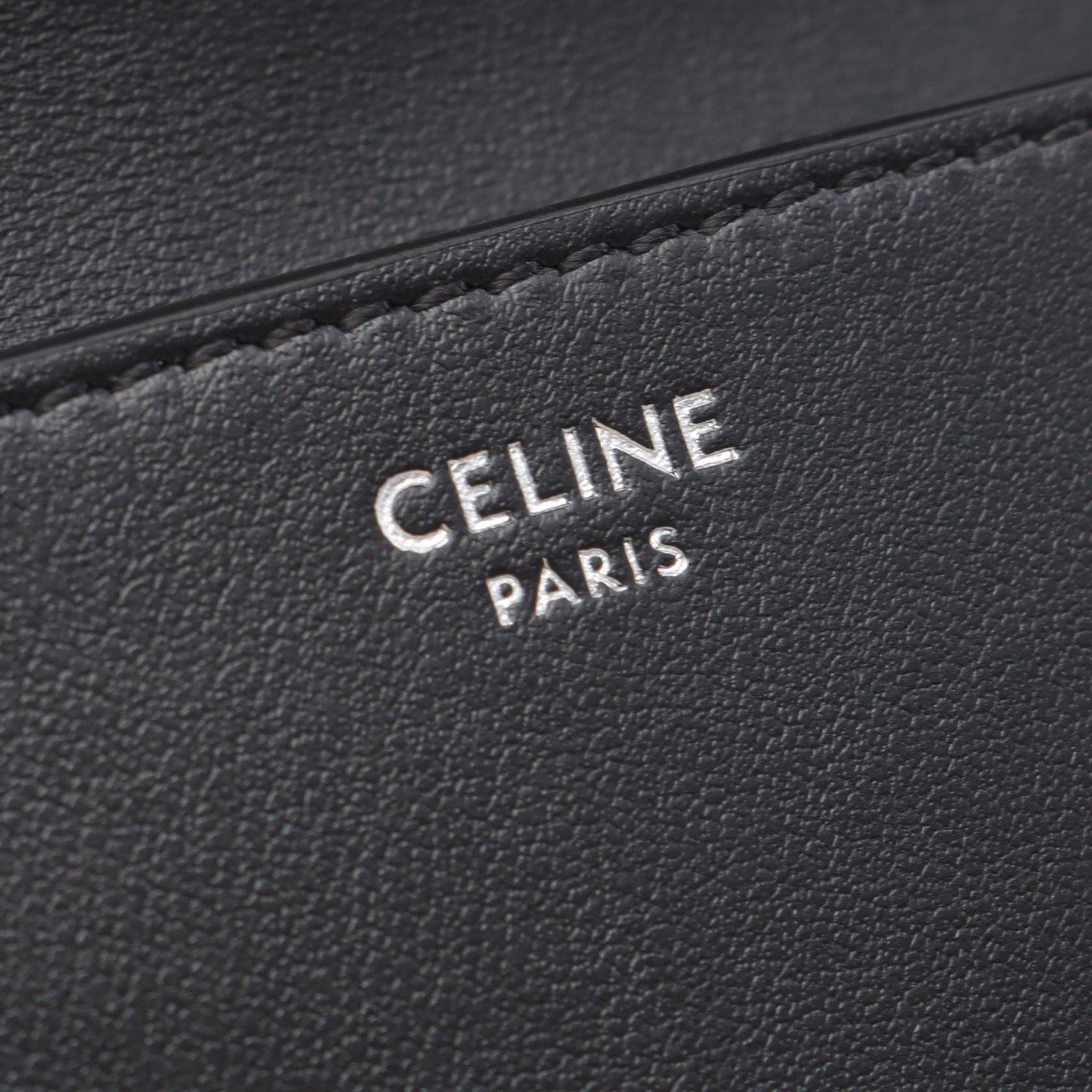 CELINE Nano Buzas Triomphe Key Ring holder 10P403DQ138DI leather Black NEW Women