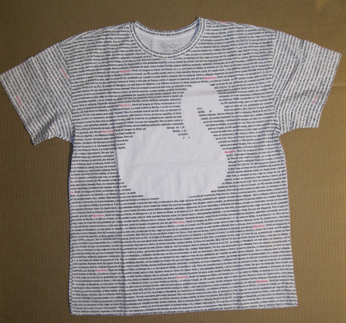 New Rosalia LUX Listening Party Lyrics to Song “Reliquia” Swan T-Shirt Size L