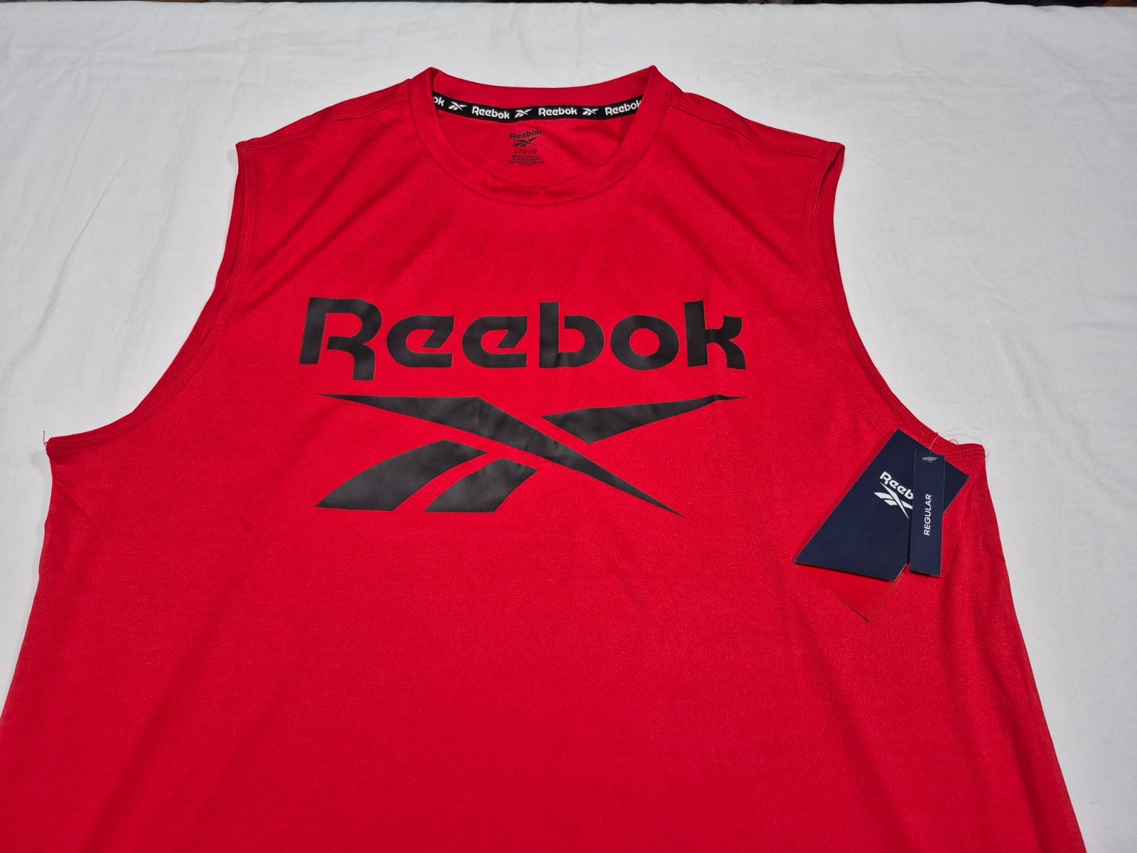 Reebok Mens Tank Athletic Muscle Gladiador logo top Red-Black Training