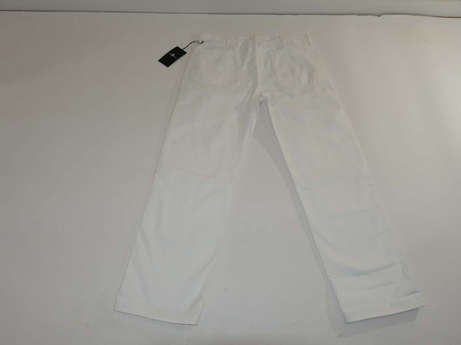 7 For All Mankind Mens Utility Workwear Jeans Size 31 x 30 NWT White Denim Pants