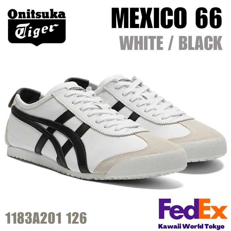 Onitsuka Tiger MEXICO 66 WHITE / BLACK 1183A201 126 UNISEX NEW!! Japan F/S