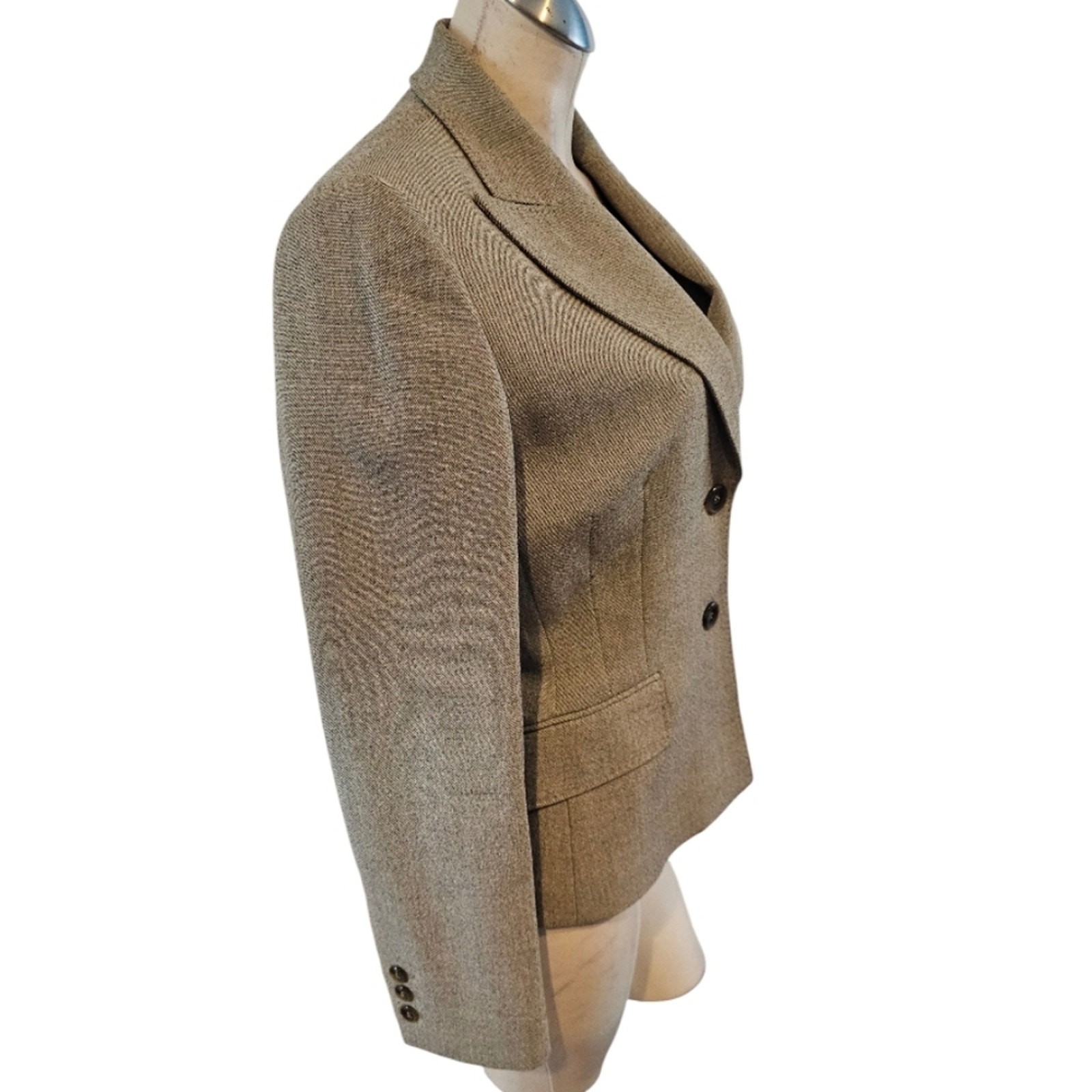 Anne Klein Size 6 Taupe Skirt Blazer Suit 2 Piece Lined Careee Professional