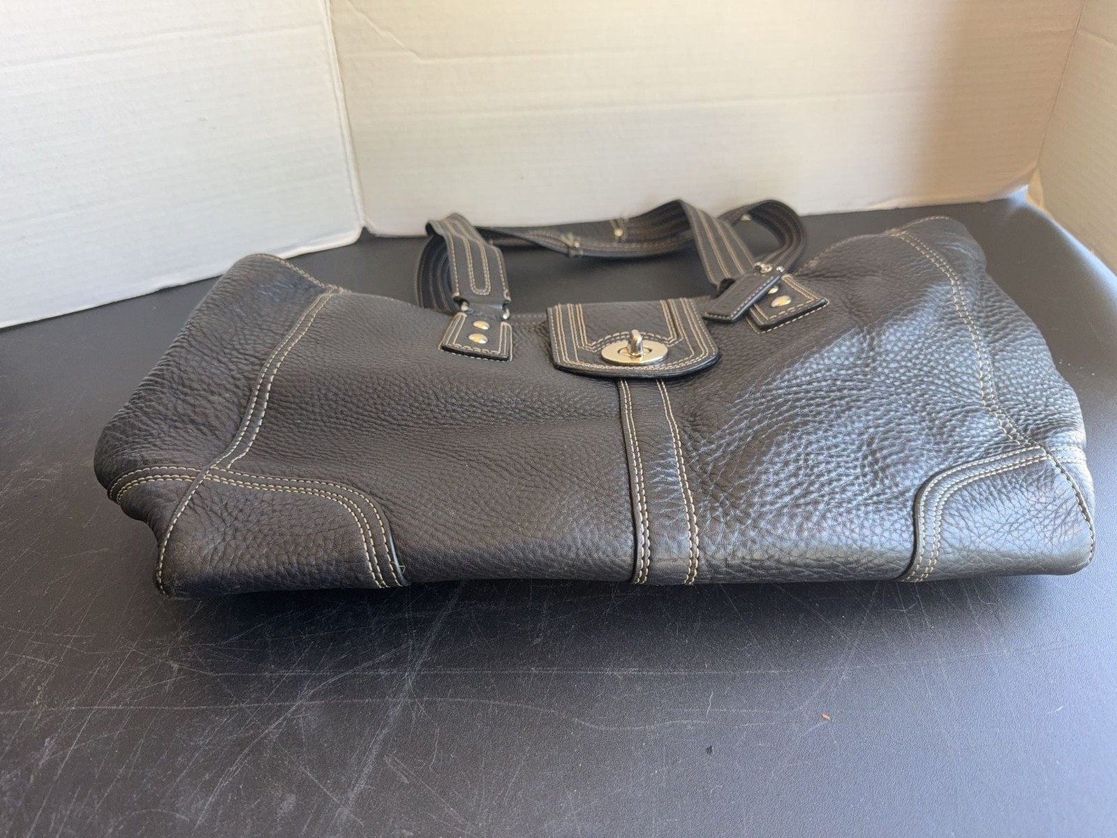 COACH Black Pebbled Leather Purse/Tote Bag – Coach No. E0985-F13960