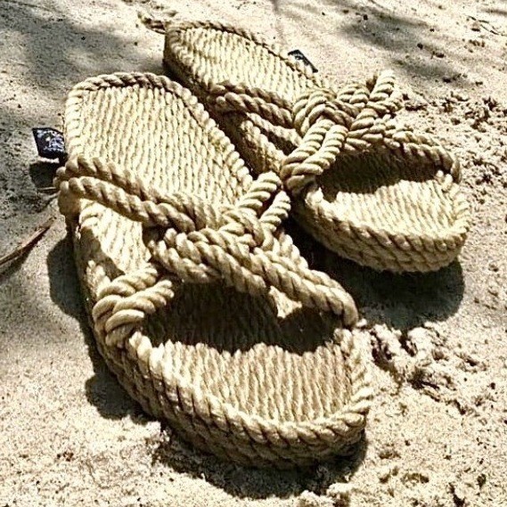 Nomadic State of Mind Womens 7 Sailors Delight Camel Tan Rope Sandals Vegan NEW