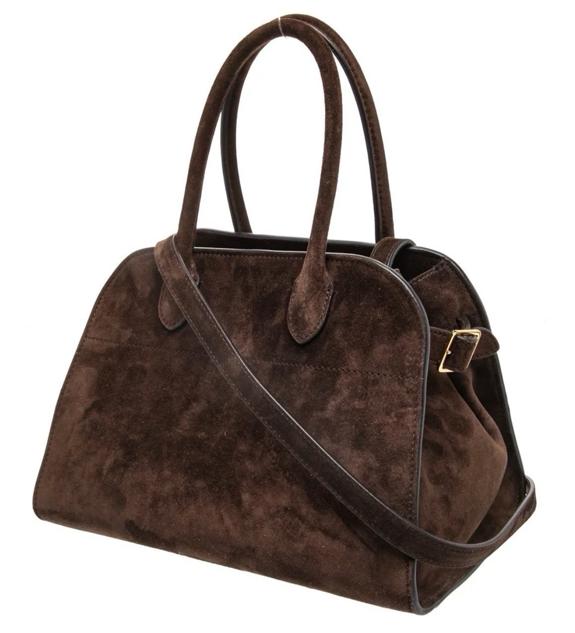 THE ROW Margaux 10 in Dark Brown Suede with a dust bag