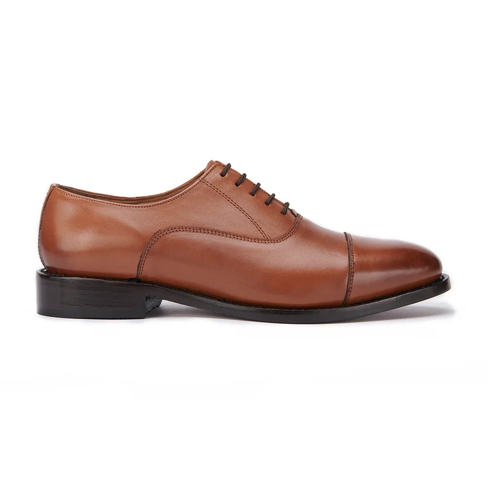 Handmade Men tan brown leather lace up dress shoes, Men brown oxford shoes