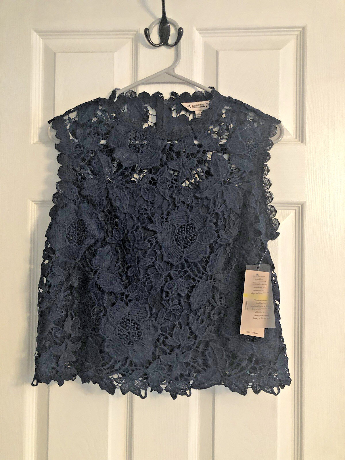 Nanette Lepore Lace Sleeveless Top, Size M, NWT, Fits more like S