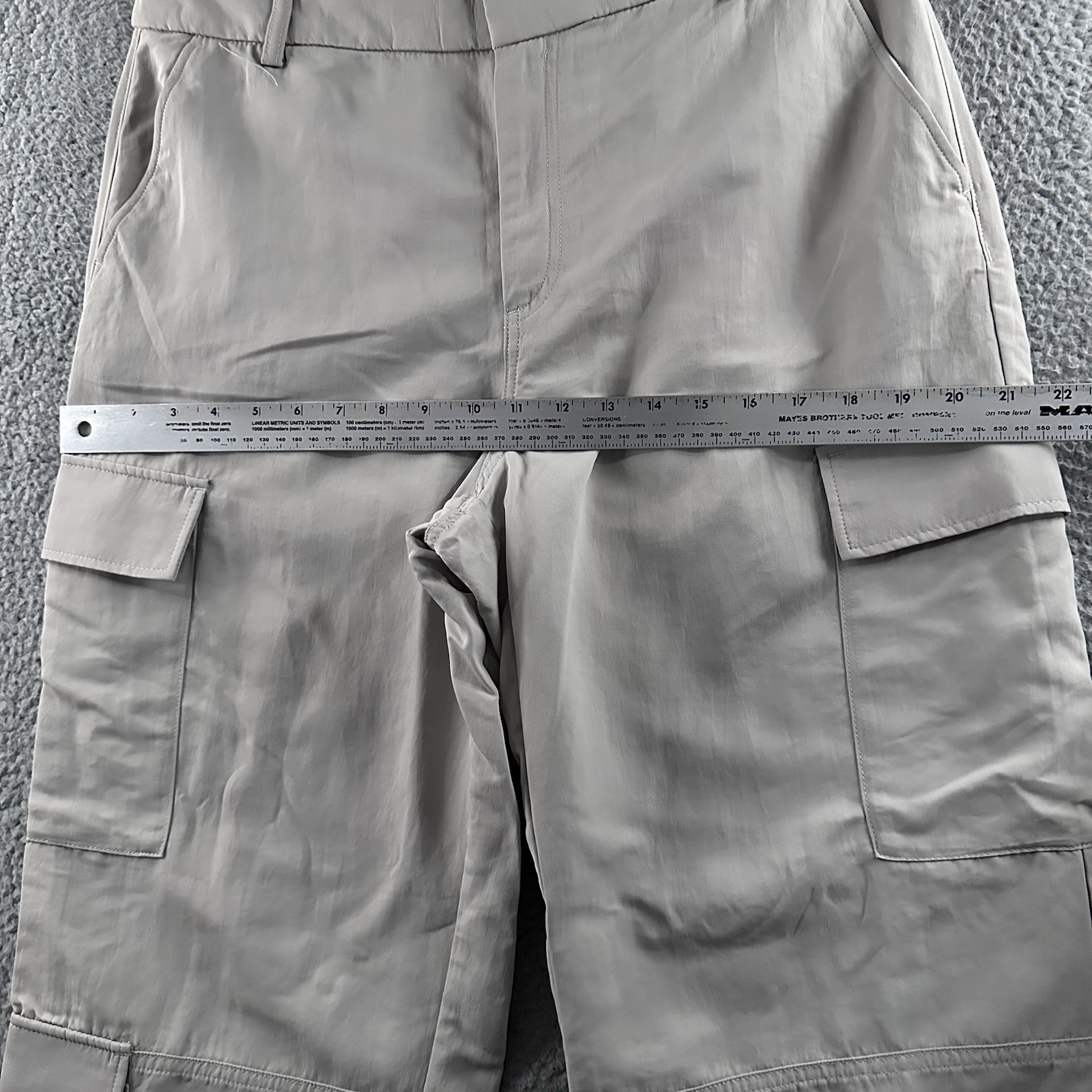 H&M Divided Womens Pants Beige Size 14 Parachute Pant Cargo 100% Polyamide