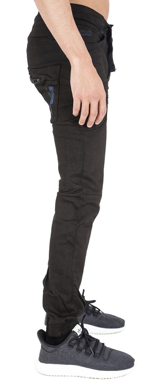 COMBAT CARGO PANTS FOR MEN CUFFED CHINO JOGGERS BLACK 28 30 32 34 36 38 40