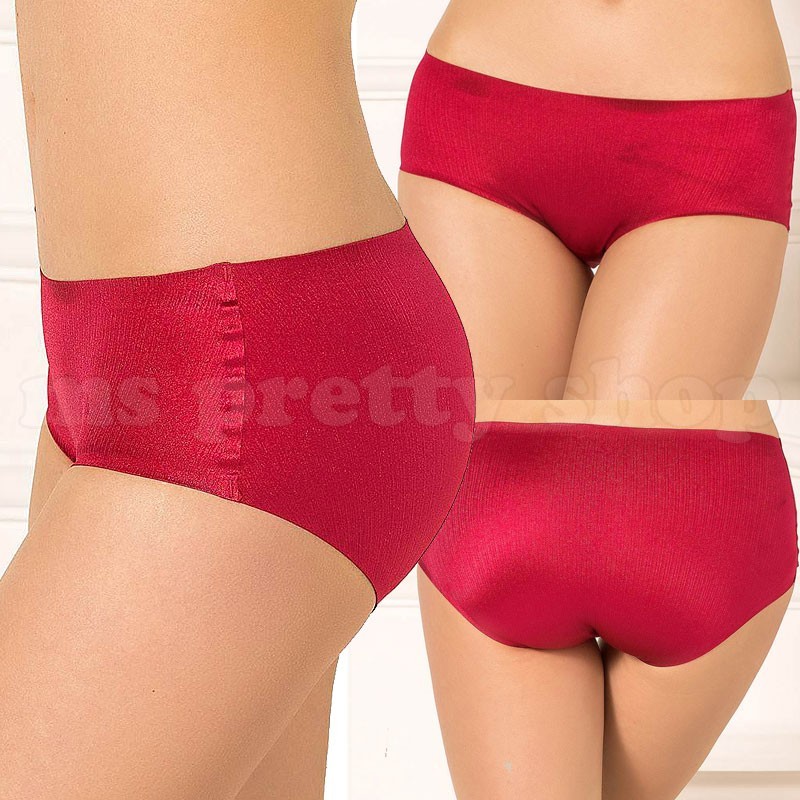 Seamless Knickers Midi Briefs Comfort Silky Soft Shiny Panties Underwear S M L