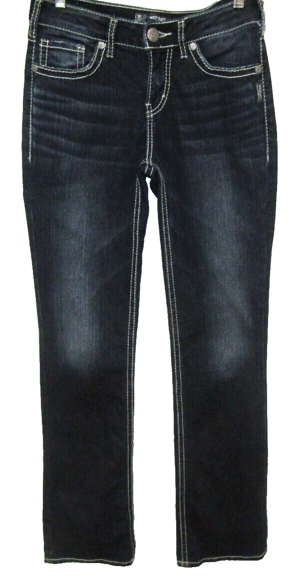 SILVER SUKI HIGH SLIM BOOT DENIM JEANS WOMENS SIZE 28