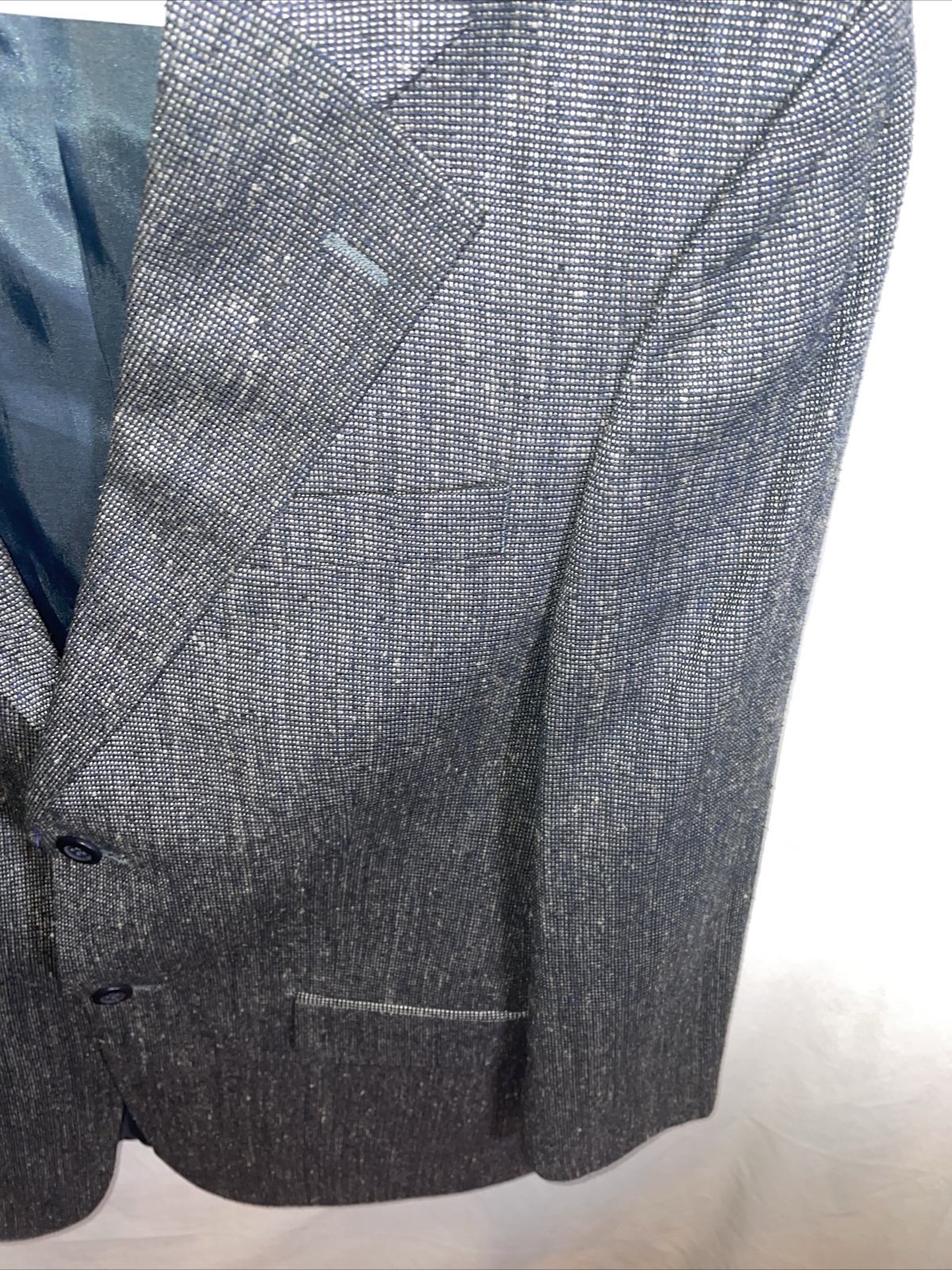 Deansgate Suit Jacket Mens Size 38R Gray 100% Silk Two Button Formal Business