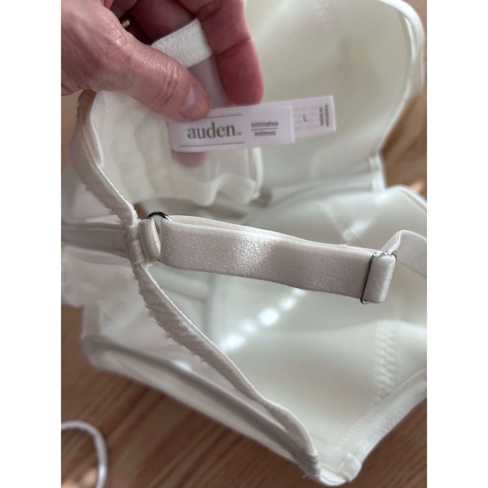 New Auden Silky Satiny Underwired Push-Up Longline Soft Boned Bra Cream Large