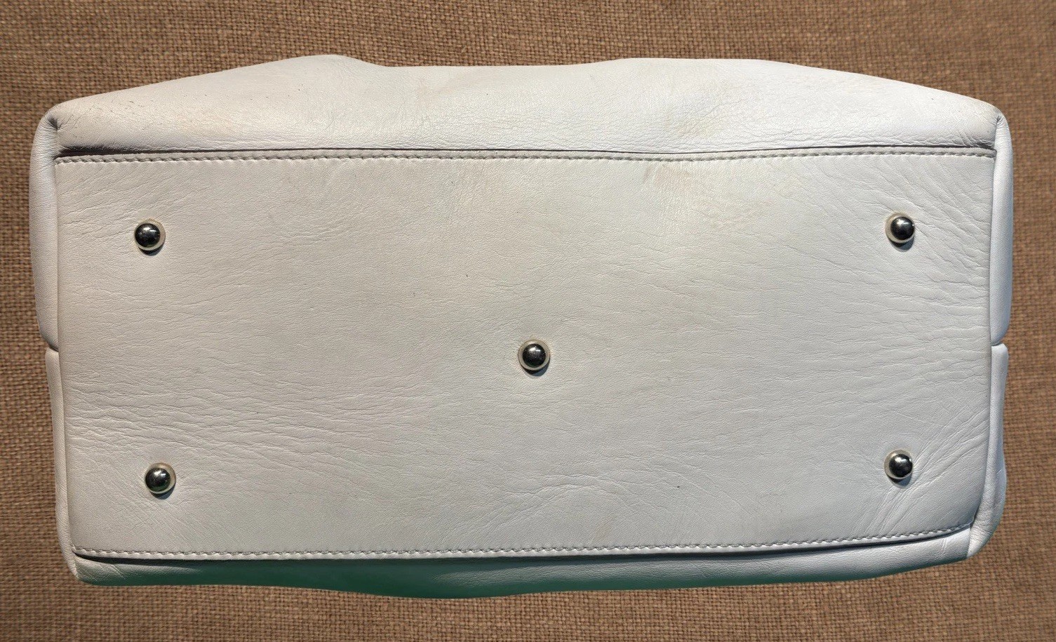 Dooney Bourke Bone Off-White City Barlow Smooth Leather Large Satchel Bag