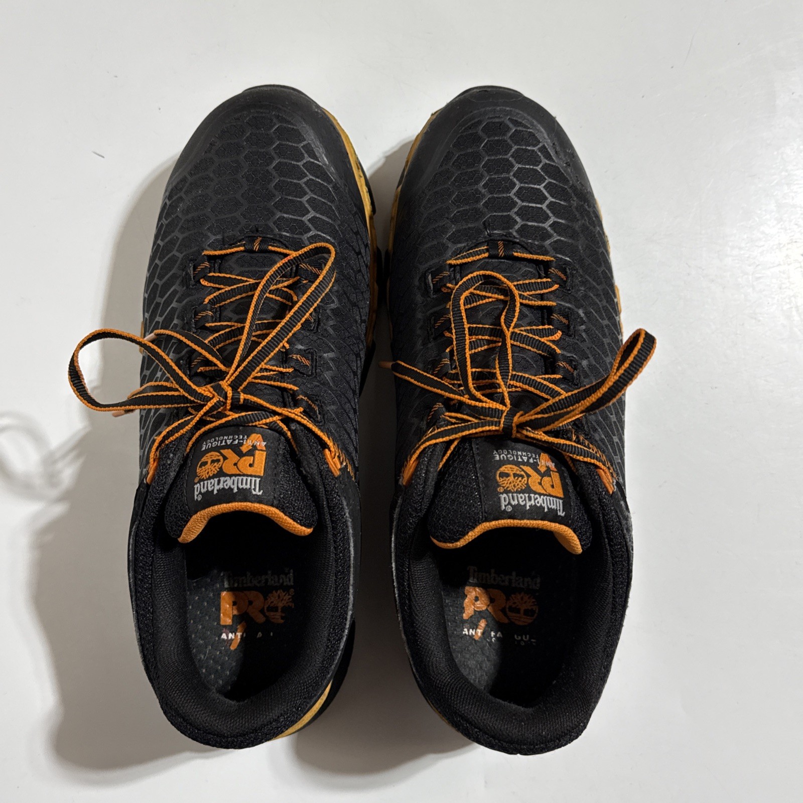 TIMBERLAND PRO Anti Fatigue Men’s 9 Work Shoes Alloy Toe A1B6S Black & Orange