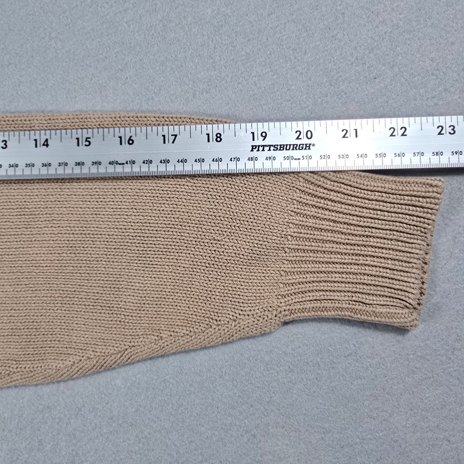 Norsport Men XL Tan Cotton Ramie Sweater Crewneck Shaker Knit Solid Vintage