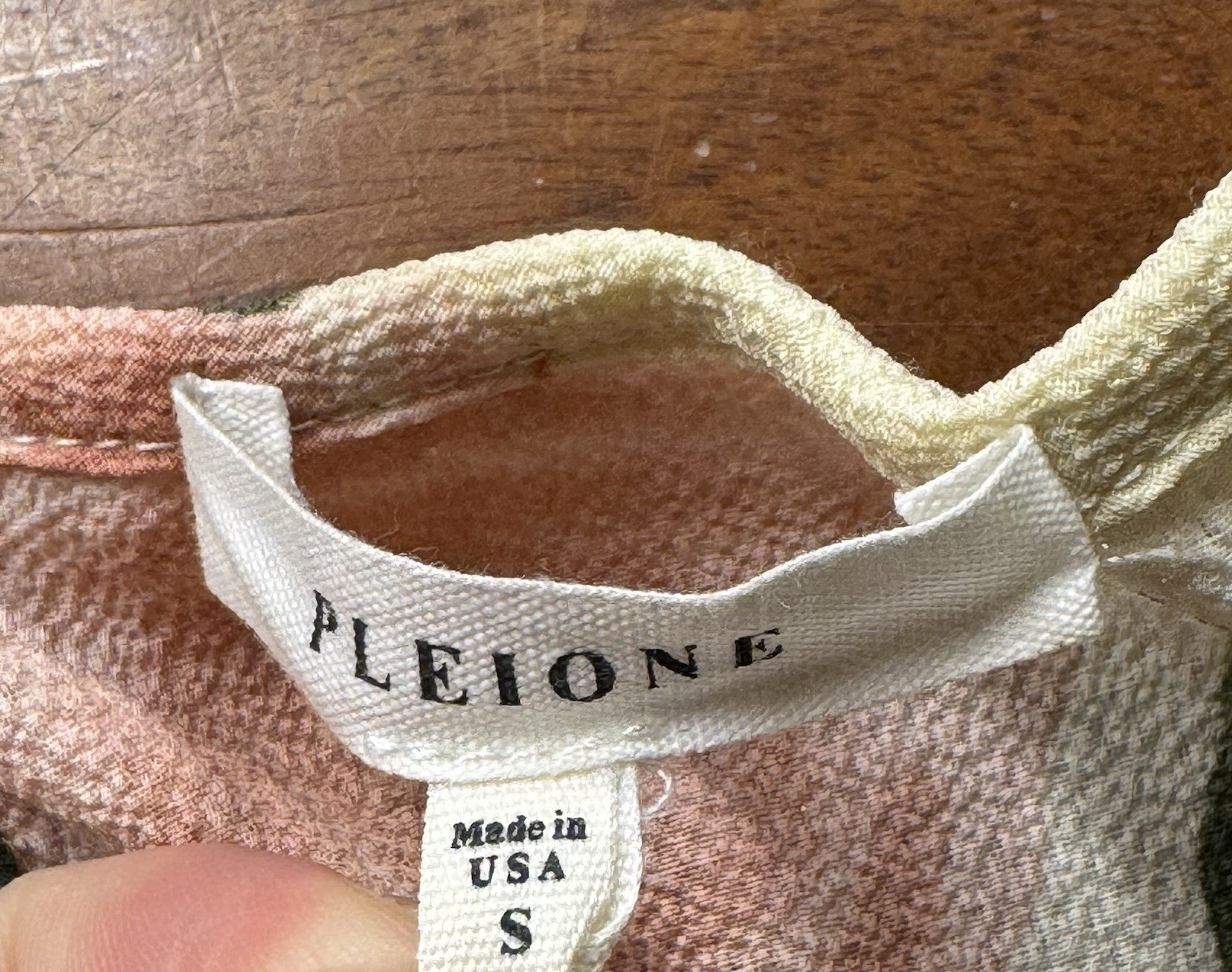 Pleione Floral Peplum Top Blouse Cream Pink Rose Short Sleeve High Low Ruffle S