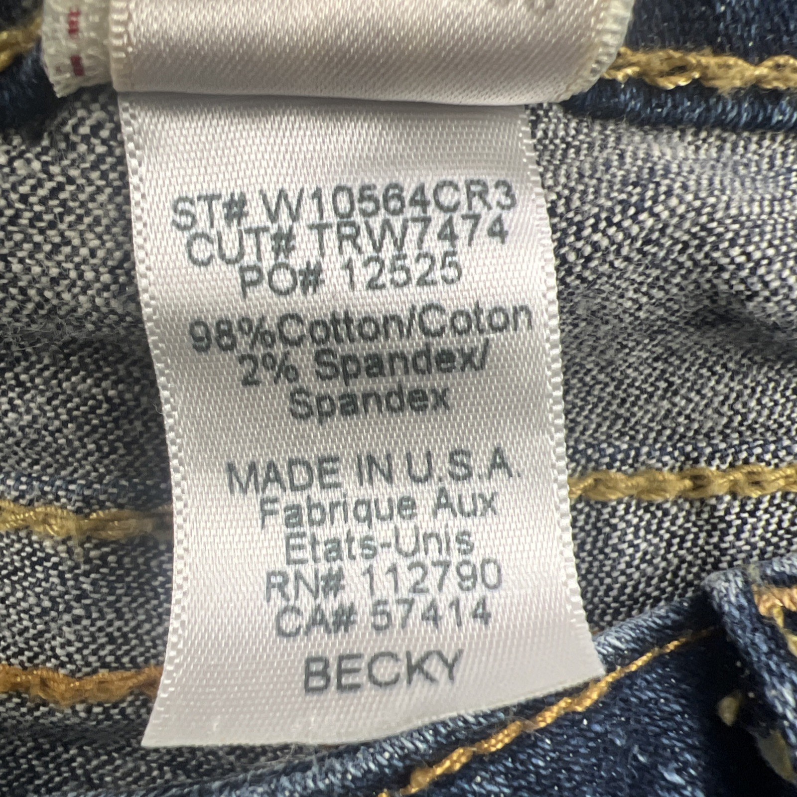 True Religion Becky Jeans Women’s 26 (28×30*) Bootcut Low Rise Flap Pockets USA