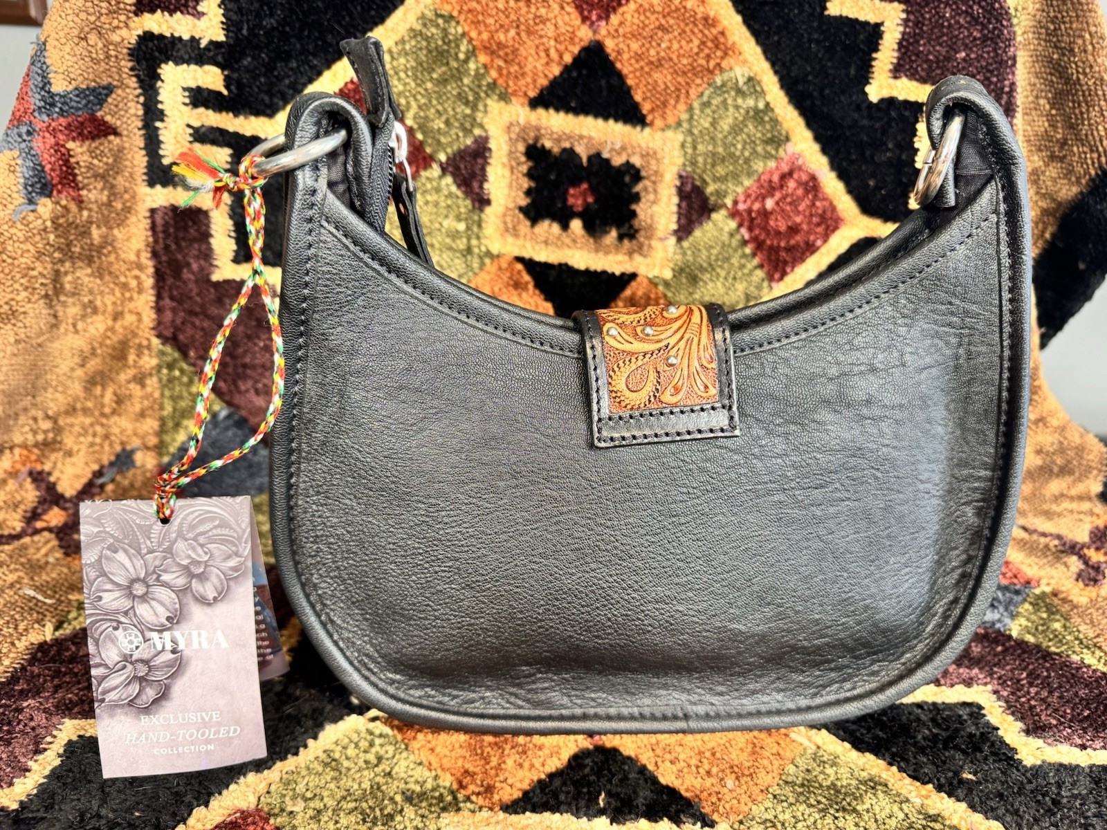 Myra Western Studded Zip Crossbody Bag w/ Detachable Strap + matching wallet