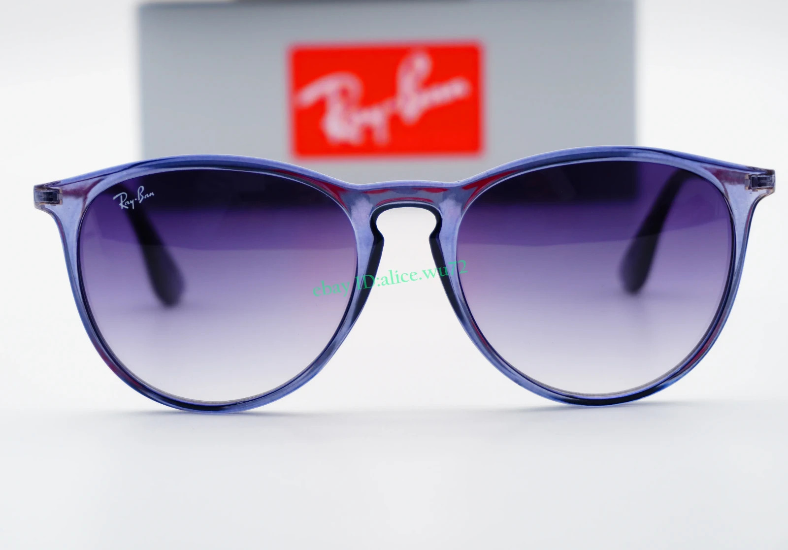 Ray-Ban Erika RB4171 Sunglasses Blue Frame Gray Gradient Lens Unisex 54mm 2N UV