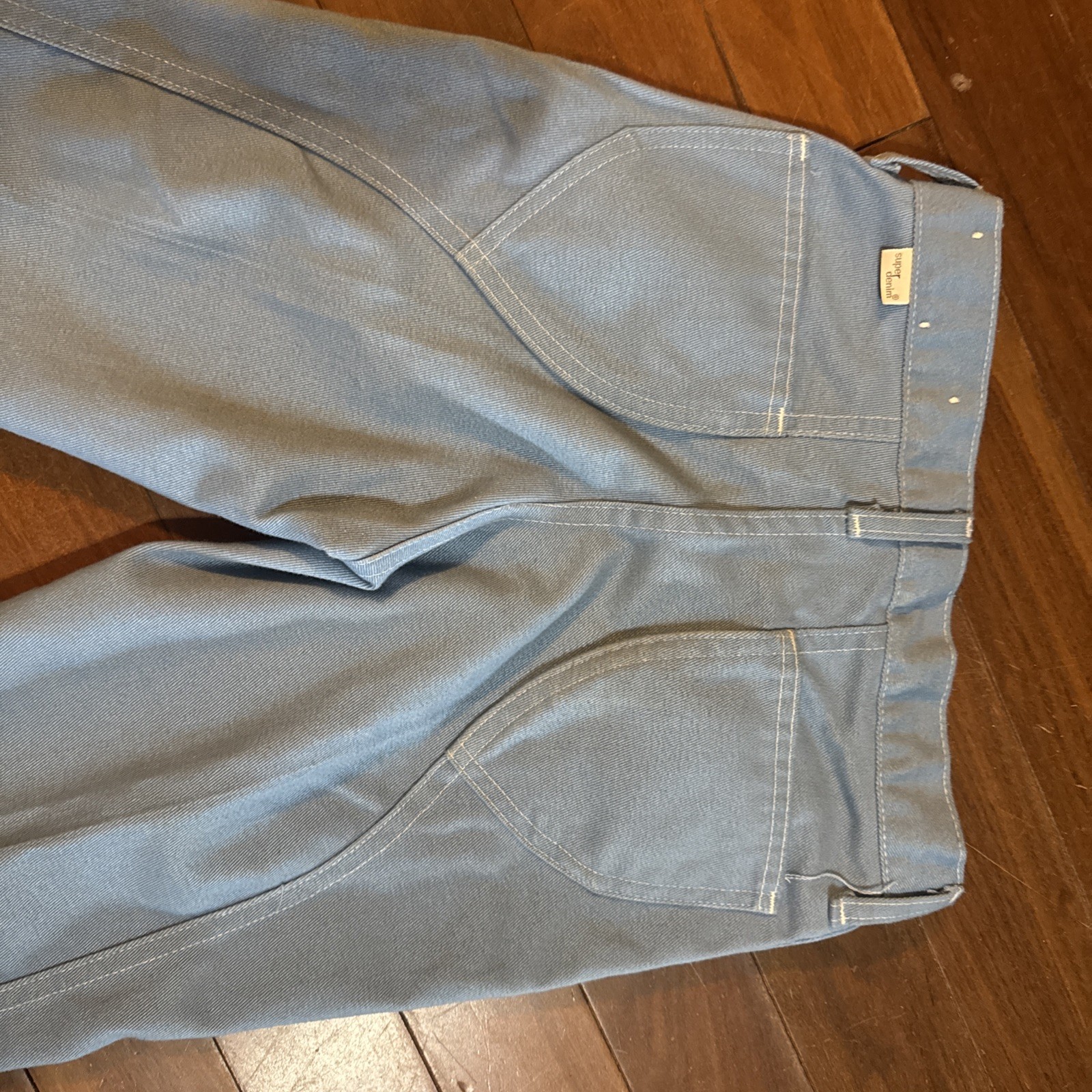 VTG 70’s GIRLS “ SUPER DENIM” BLUE COLORED JEANS JCPENNEYS SZ 12 Reg