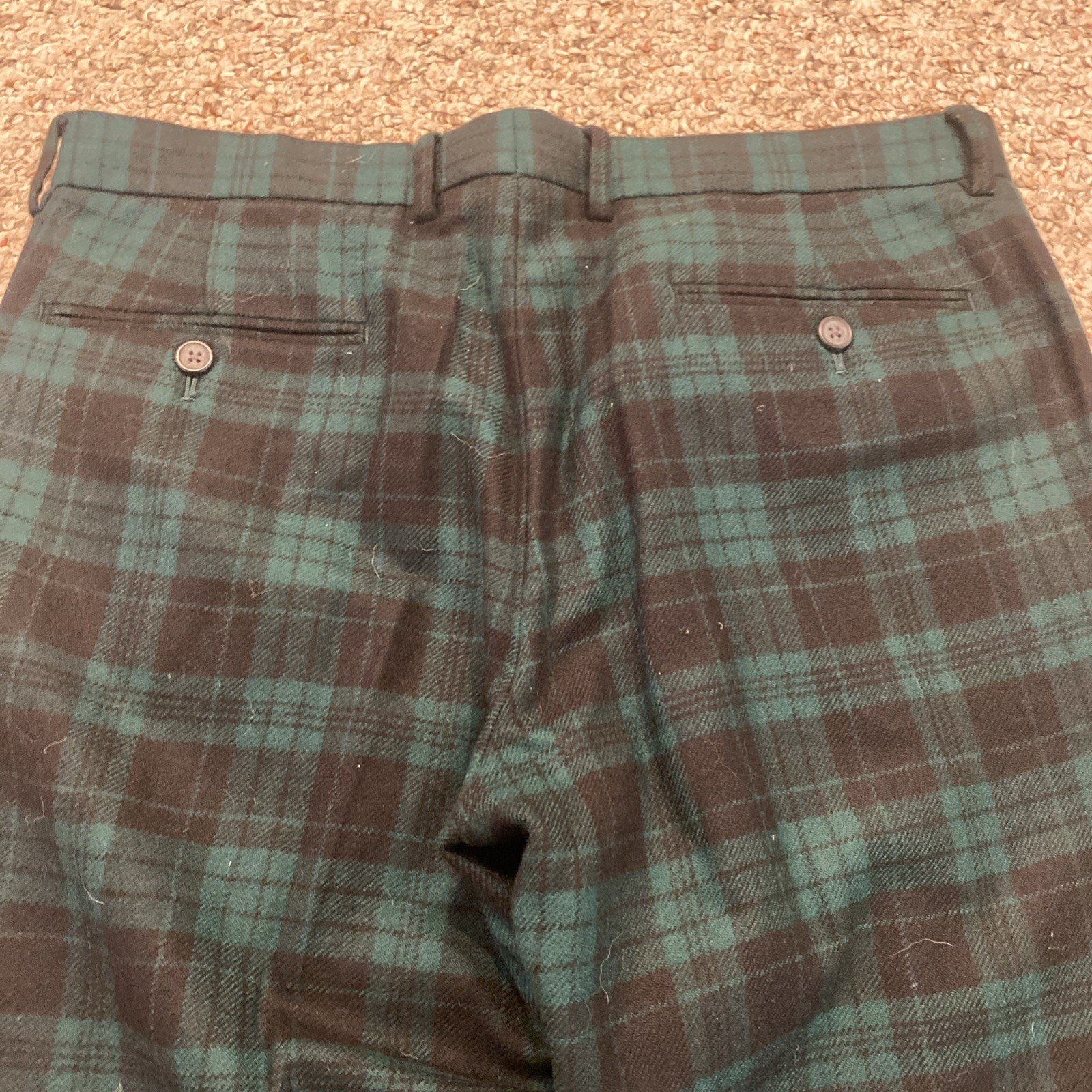 J. Crew Bowery Pants Mens 32 x34 Plaid Wool Pants