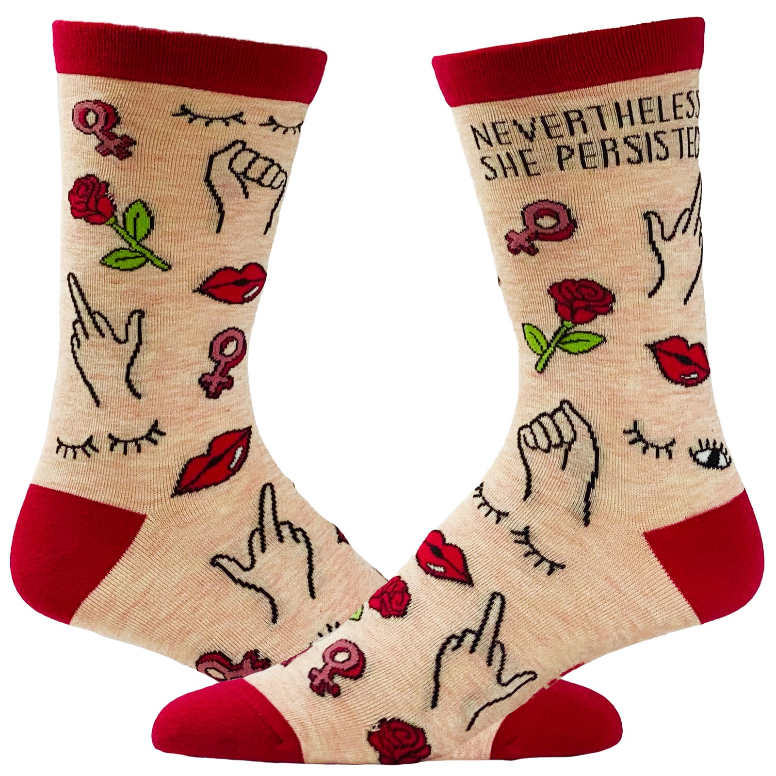 Youth Nevertheless She Persisted Socks Cool Girl Power Fun Colorful Novelty