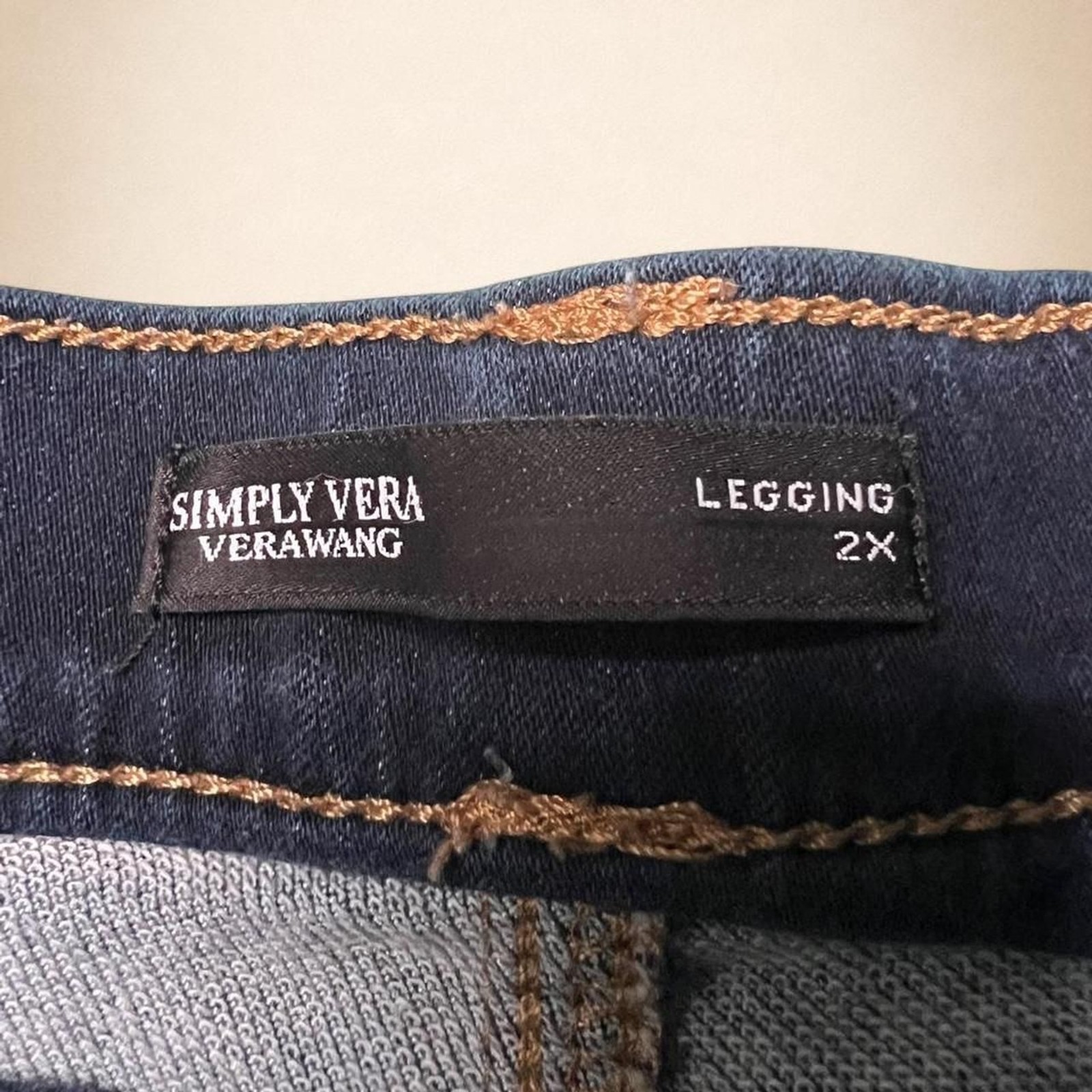 Simply Vera Vera Wang 2X Dark Wash Pull-On Jeggings Stretch Denim Jeans