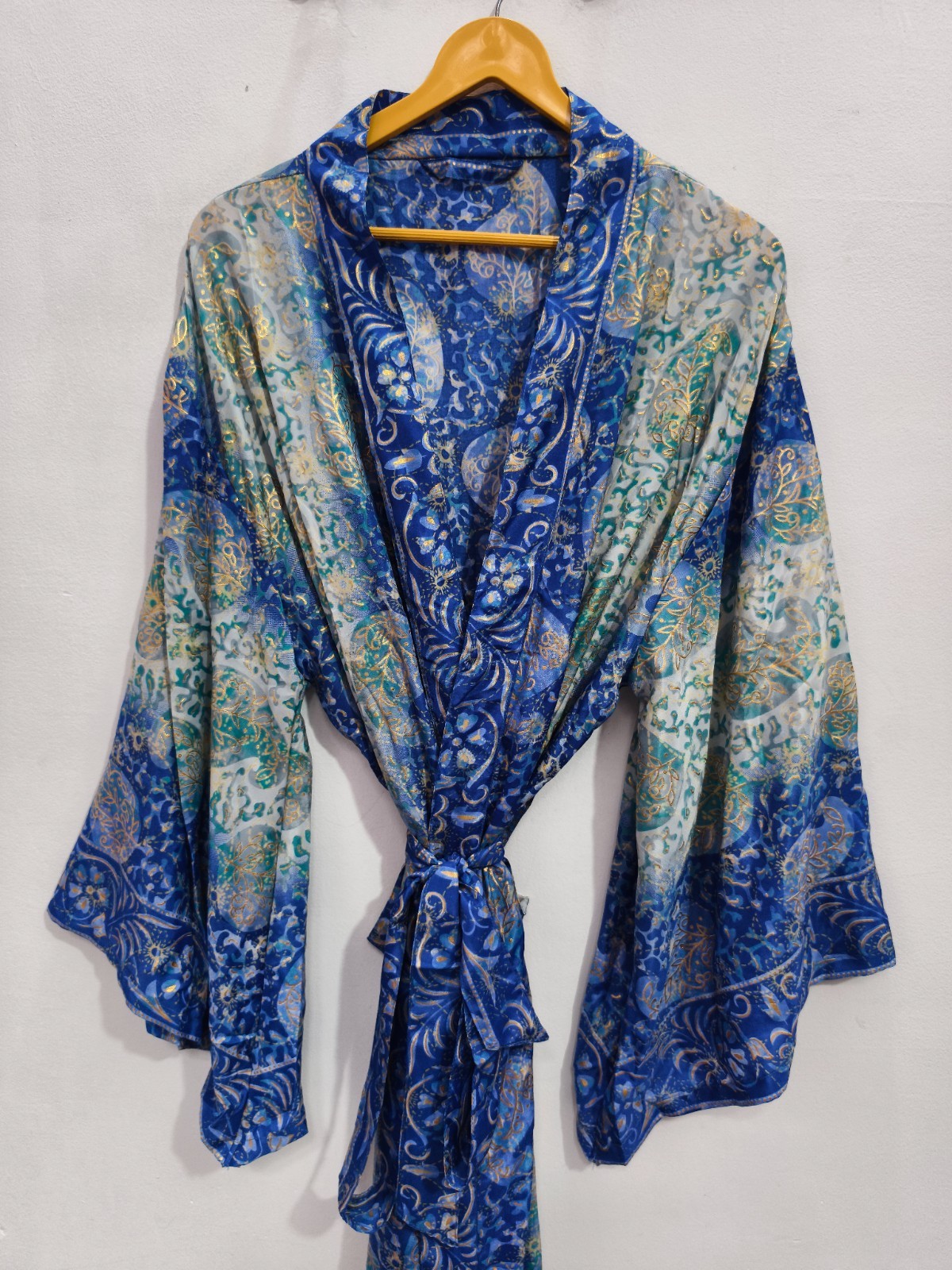 Ankle Length Silk Kimono Robe For Her L-1171