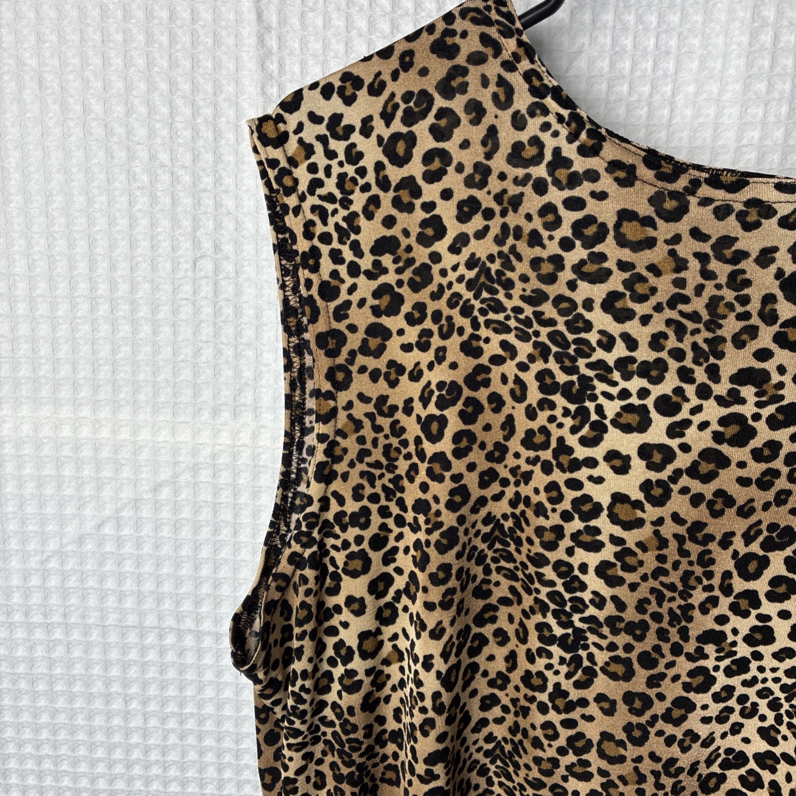 Vintage Leopard Print Tank L Stretch 90s Mob Wife Cheetah Retro Streetwear Shirt