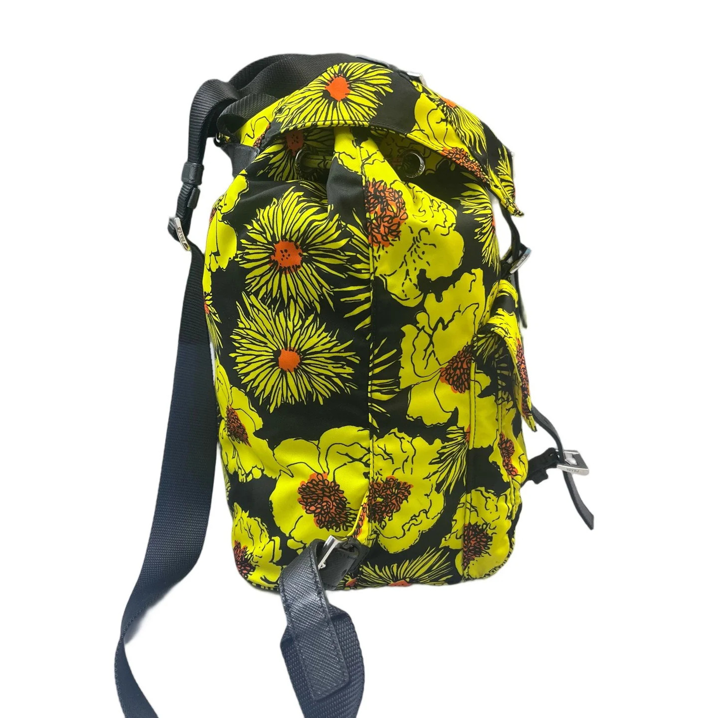 Prada Backpack Yellow Black Tessuto Nylon (sa053126d7r)