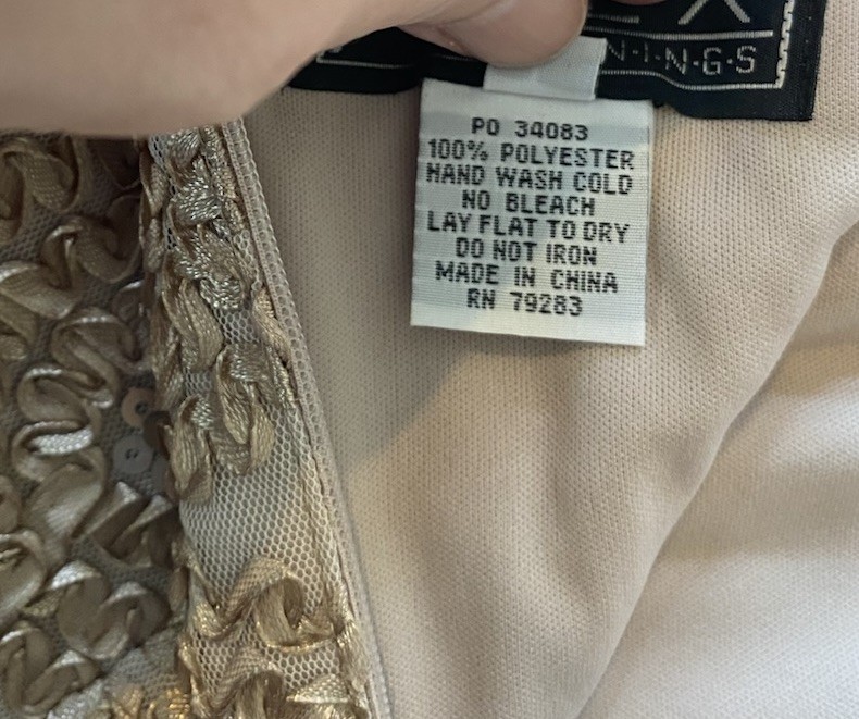 Gorgeous Alex Evenings Top, Size L, Embellished & Lined, Champagne Color