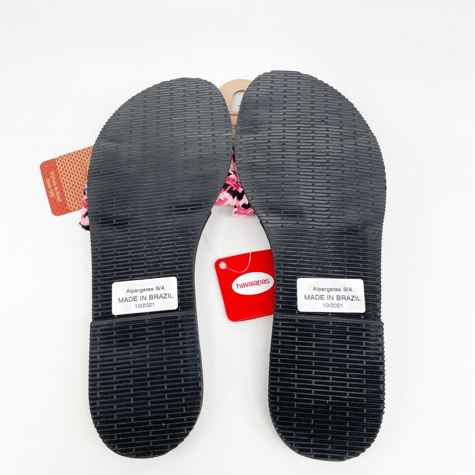 Havaianas You Saint Tropez Mesh Classic Sandals Black & Pink Size US 9-10