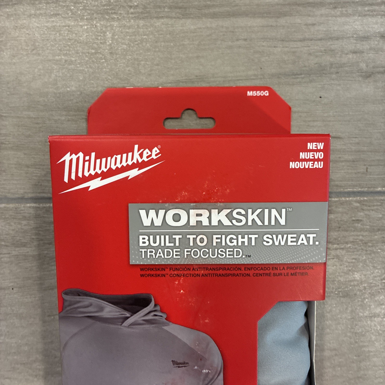 Milwaukee M550G-L WORKSKIN Hooded Sun Shirt-Long Sleeve Gray LARGE