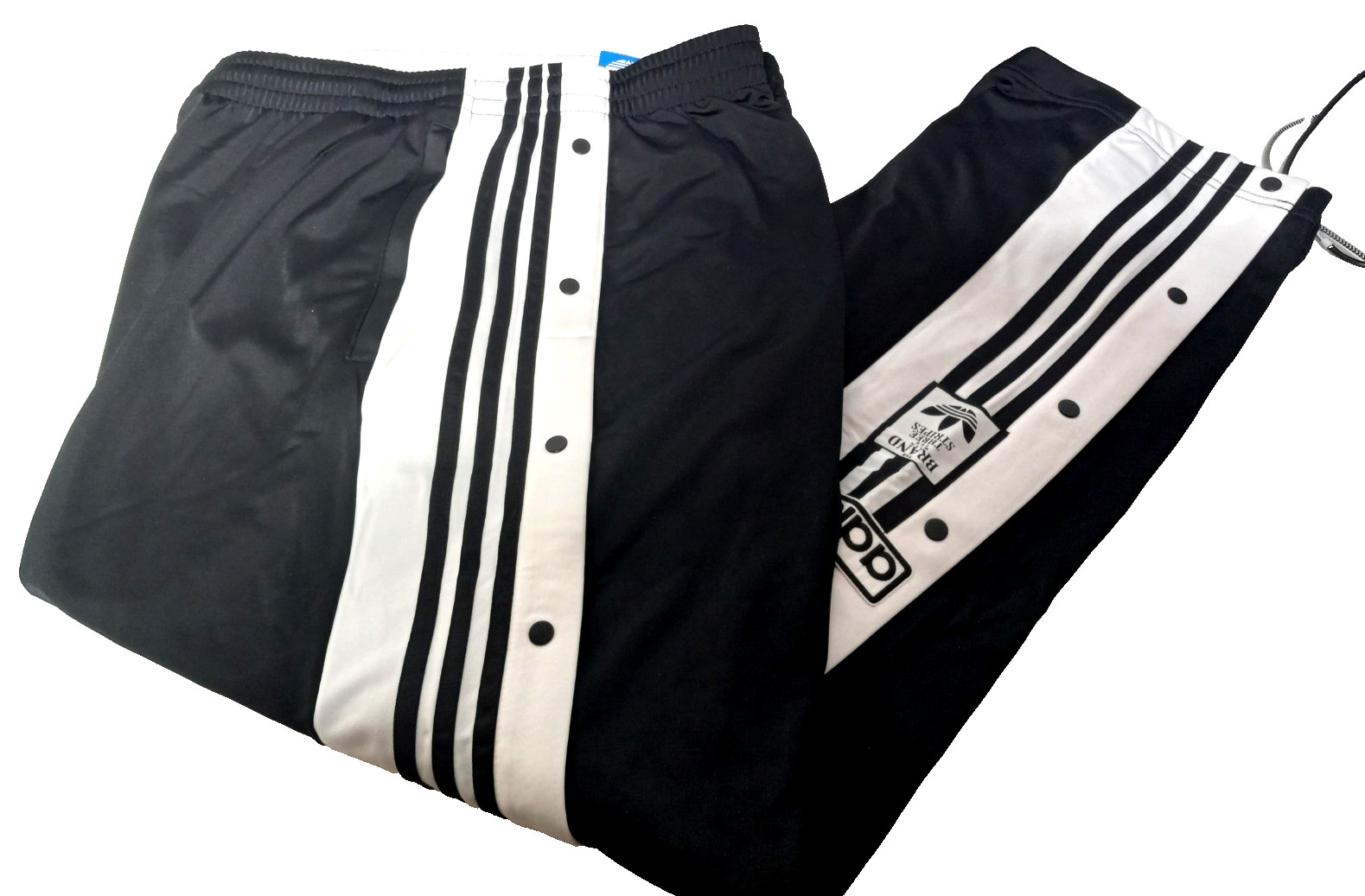 Adidas Originals Adibreak Snap Breakaway Track Pants Black White Stripe Mens XL