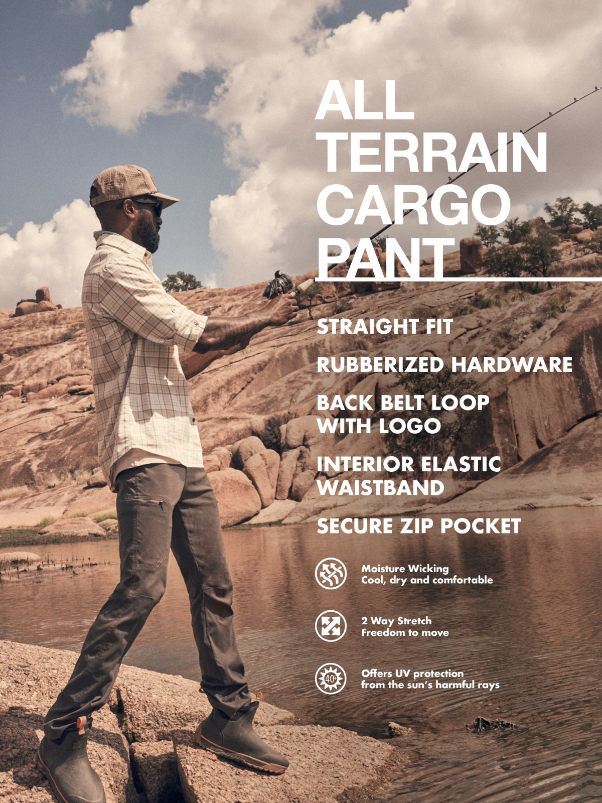 Wrangler Men’s Outdoor All Terrain Cargo Pant with UPF 50+ Protection
