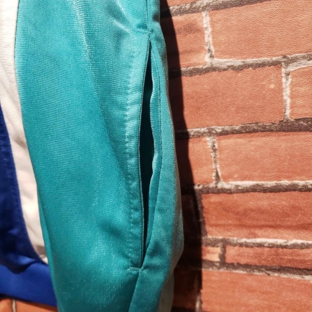 80s Adidas Trefoil Track Jacket Vintage L Blue Embroidered Made Singapore