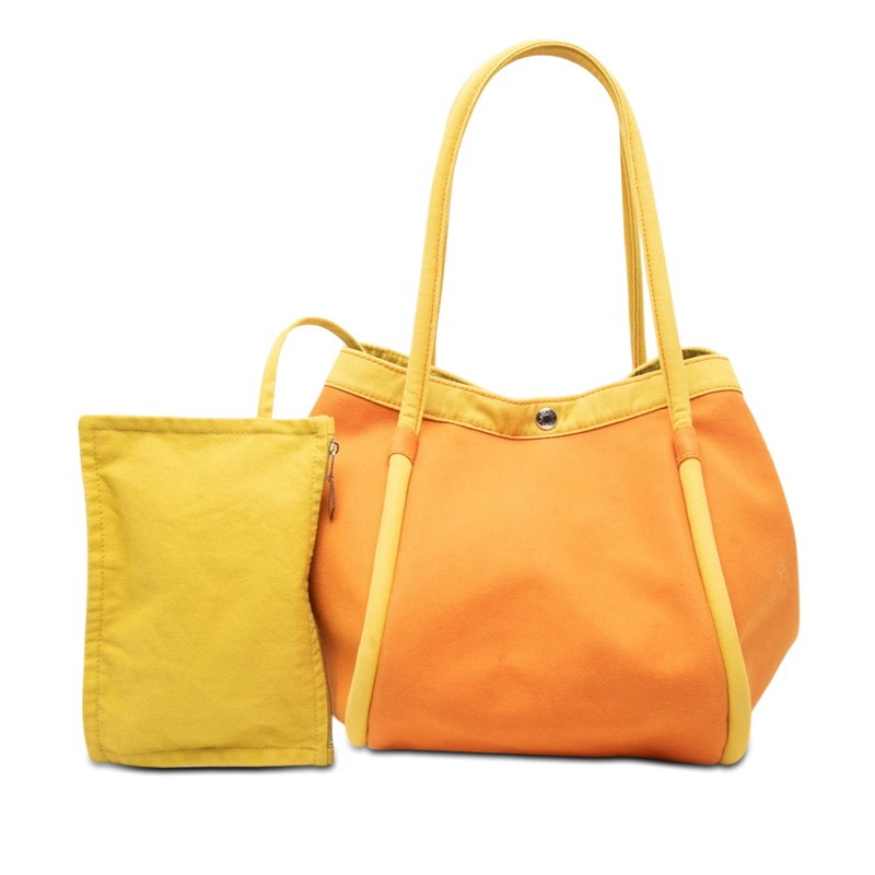 Hermes Sac Baga GM Tote Bag Shoulder Bag Yellow Orange Canvas W9.1xH110.2in 99