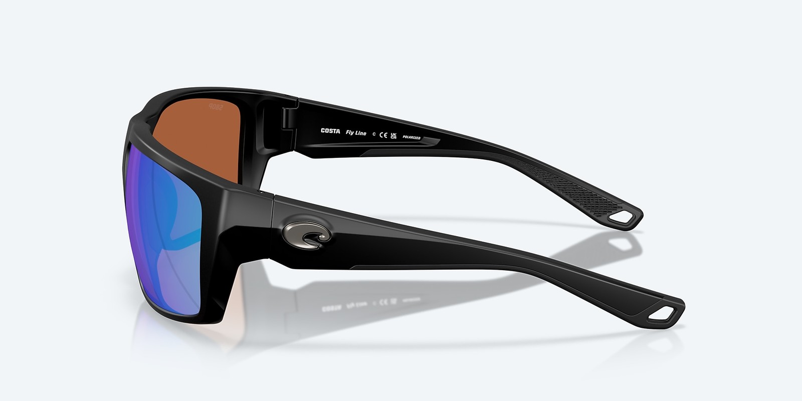 Costa Del Mar Fly Line Matte Black/Green Mirror 580P Polarized Men’s Sunglasses