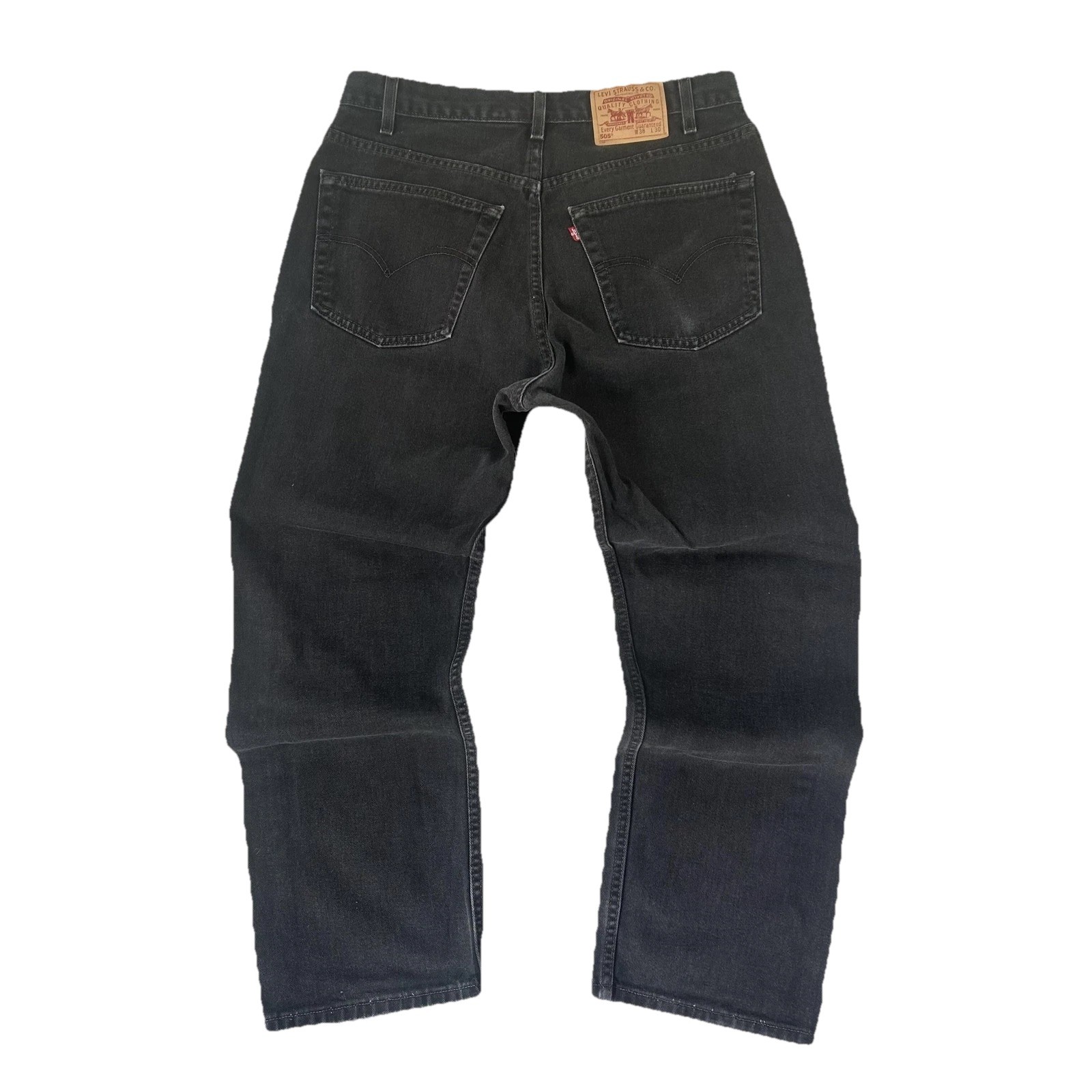 Vintage Levi’s 505 Jeans Mens 38×30 Black Charcoal Wash Straight Denim USA