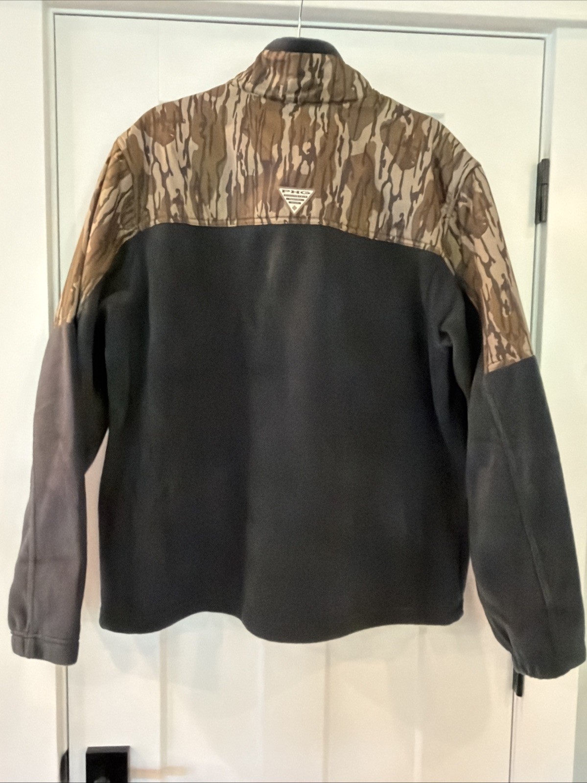 Columbia PHG Mossy Oak Bottomland Men’s fleece XL 1/4 Zip Camo Over Black NWT