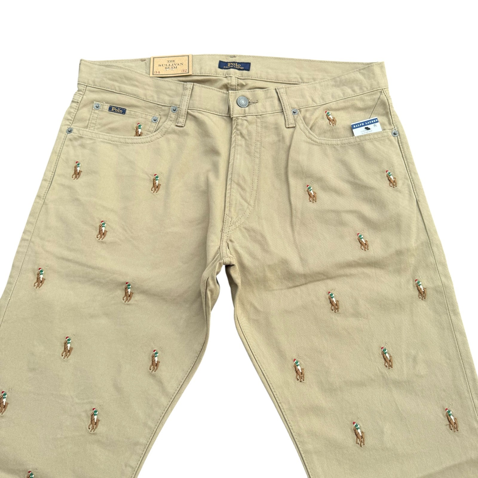 Polo Ralph Lauren Men’s Sullivan Slim Rope Dyed Cotton Denim All Over Pony Jeans