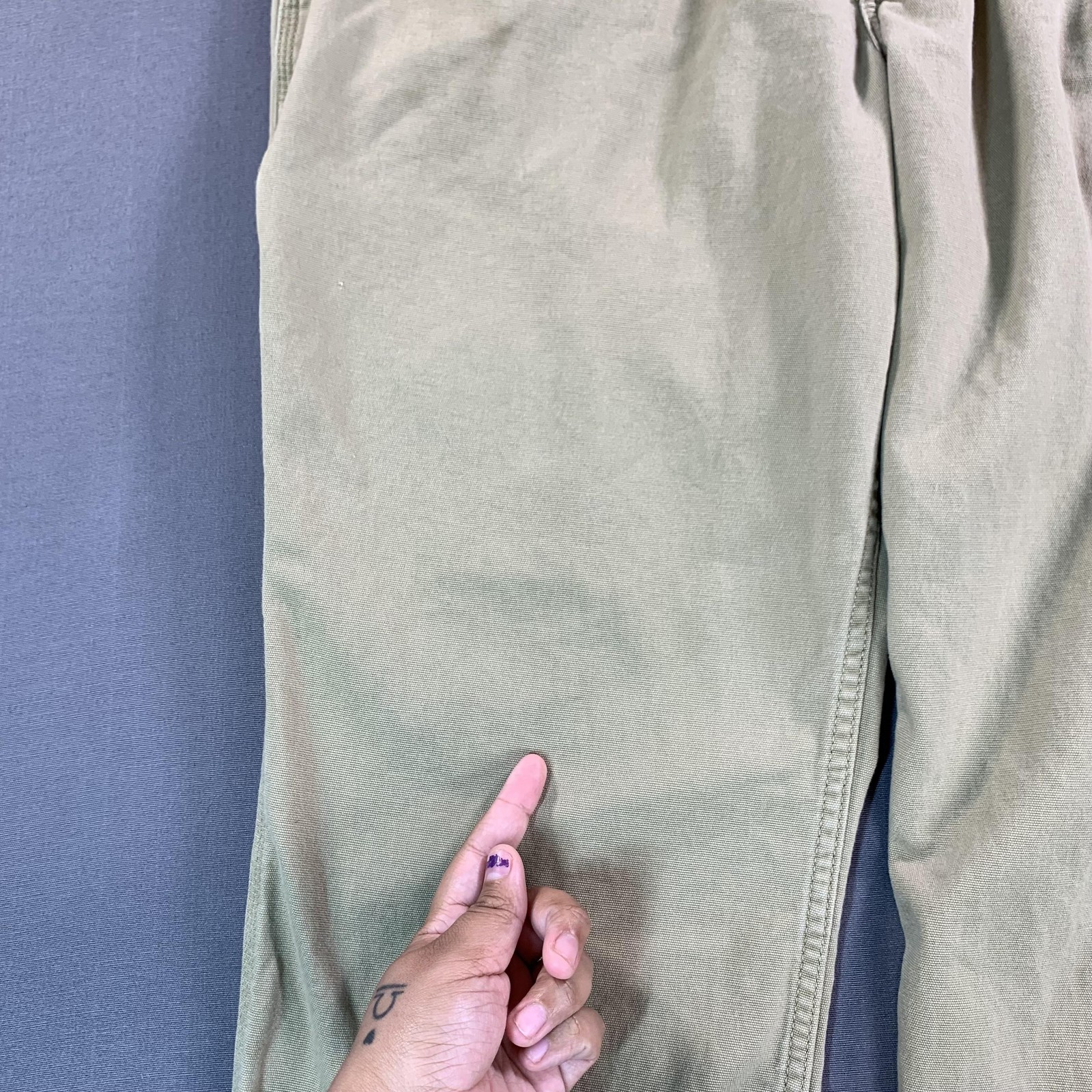 Carhartt Rugged Flex Relaxed Fit Carpenter Pants Mens 38×32 Beige Canvas Stretch