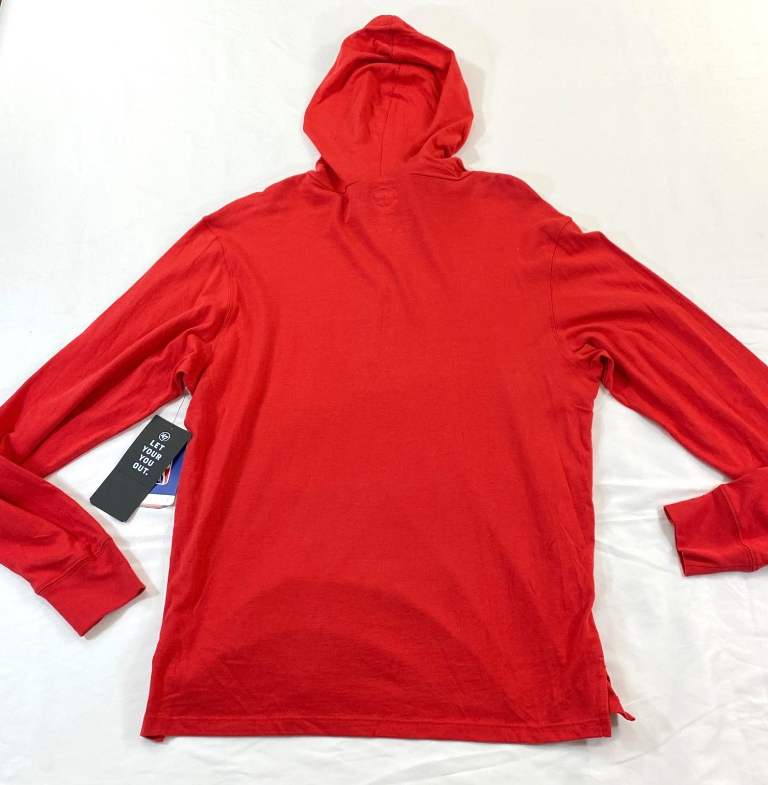 men’s 47 brand Houston Rockets t-shirt hoodie size small rd long sleeve cotton