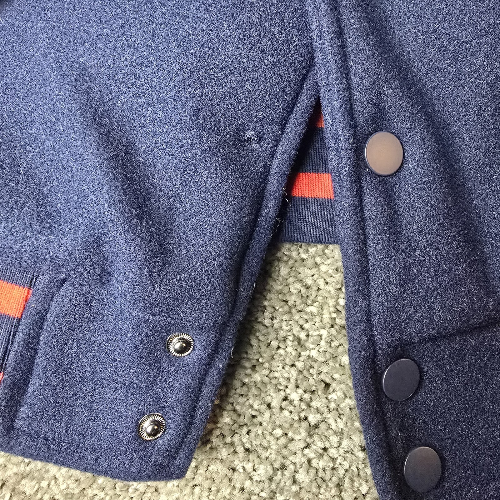 SpongeBob x Aeropostale Faux Wool Bomber Jacket Size XS Check Description